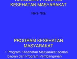 Kesehatan Publik: Kebijakan Dan Program